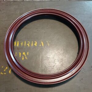 Andrea by Sadek Round Wood Plate / Photo Frame Dark Mahogany Finish Vintage 10"